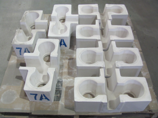 Shell-Insulated Tabletop Refractory Cross Feeders Before Shipping